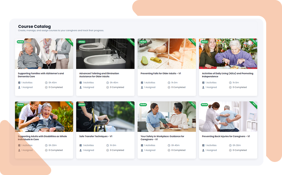Learn2Care specialized caregiver certification course catalog
