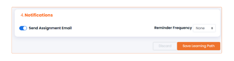 Training notification settings in Learn2Care LMS