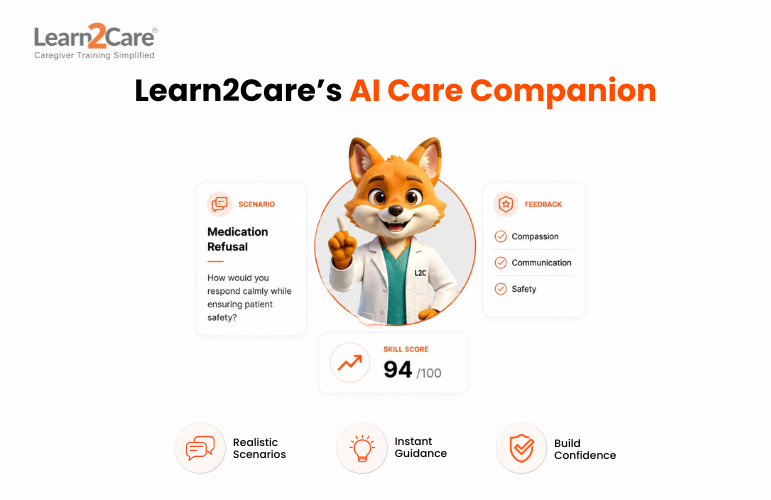 AI Care Companion for caregiver training scenarios